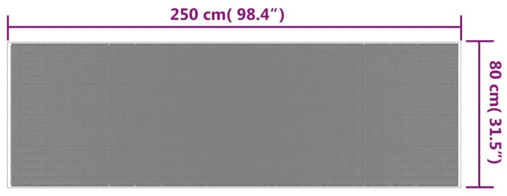 vidaXL Χαλί Εξωτερικού Χώρου με Αναστρέψιμο Σχέδιο Καφέ/Λευκό 80x250εκ