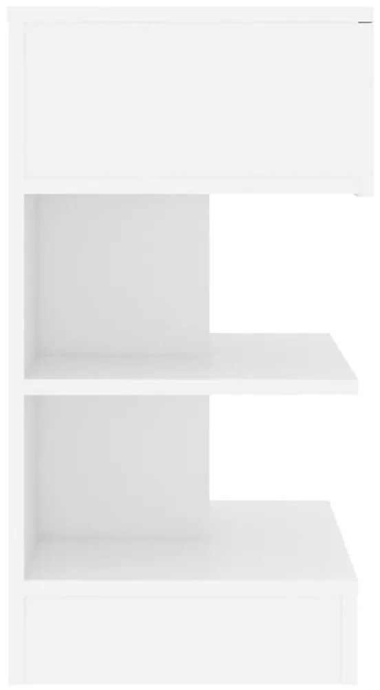 vidaXL Κομοδίνο Λευκό 40 x 35 x 65 εκ. από Επεξ. Ξύλο