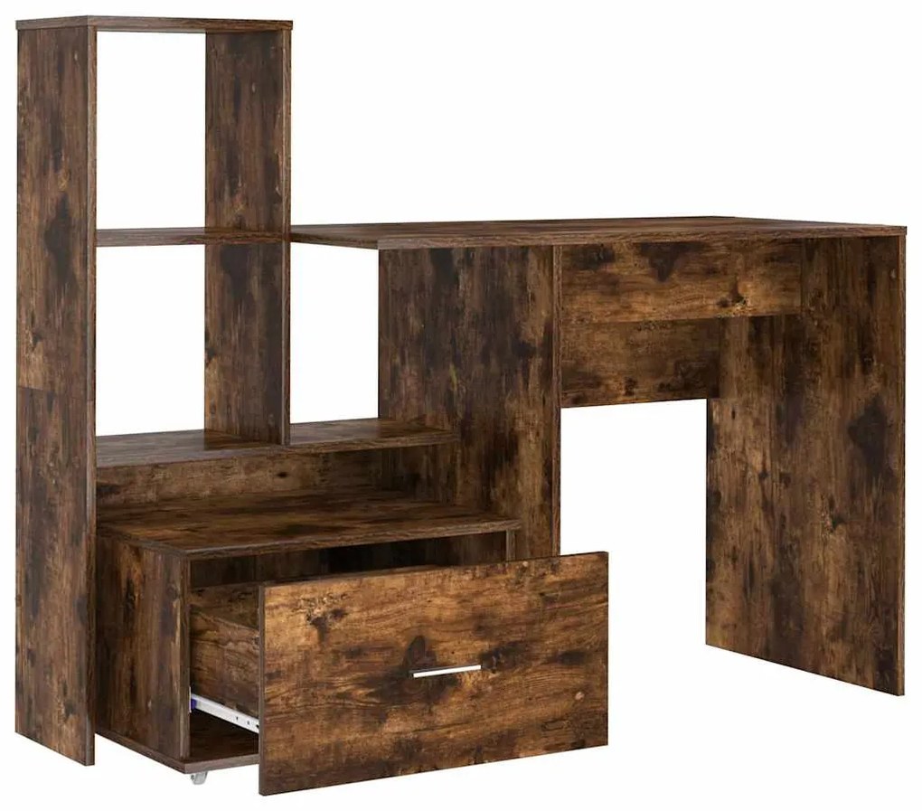 vidaXL Γραφείο Καπνιστό Δρύς 131,5 x 50 x 106,5 εκ. Επεξεργασμένο ξύλο