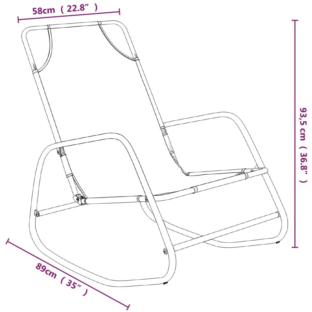 vidaXL Κουνιστές Ξαπλώστρες 2 τεμ. Πράσινες από Ατσάλι / Textilene