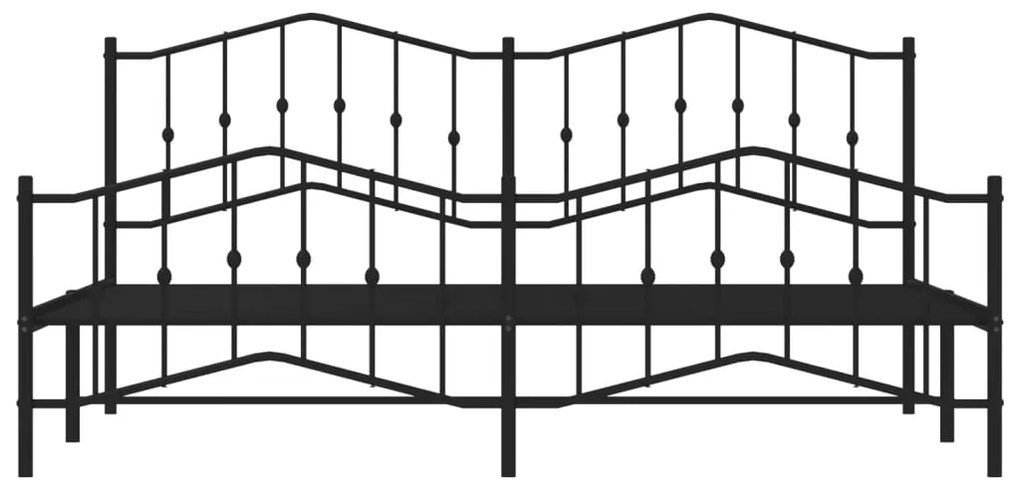 vidaXL Πλαίσιο Κρεβατιού με Κεφαλάρι/Ποδαρικό Μαύρο 193x203 εκ Μέταλλο