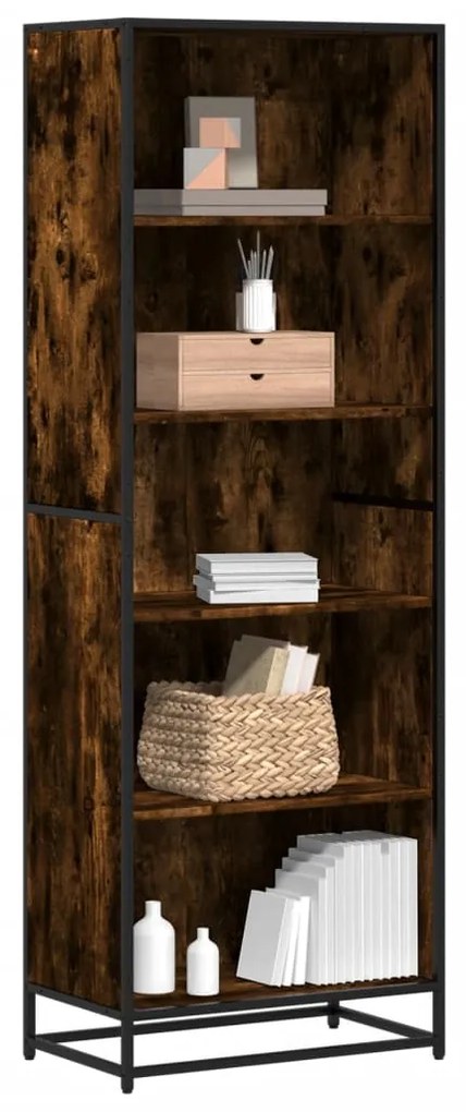 Βιβλιοθήκη καπνιστή βελανιδιά 60x35x170,5 cm Ξύλινη κατασκευή