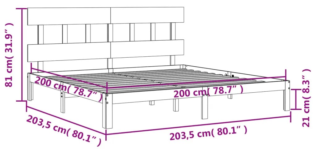 ΠΛΑΙΣΙΟ ΚΡΕΒΑΤΙΟΥ ΜΕ ΚΕΦΑΛΑΡΙ ΓΚΡΙ 200X200 ΕΚ. ΜΑΣΙΦ ΞΥΛΟ 3193618