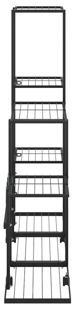 vidaXL Ανθοστήλη με Ρόδες Μαύρη 94,5 x 25 x 92,5 εκ. Μεταλλική