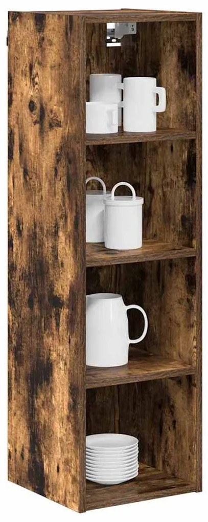 vidaXL Κρεμαστό ντουλάπι Καπνιστό Δρύς 30 x 29,5 x 100 εκ.