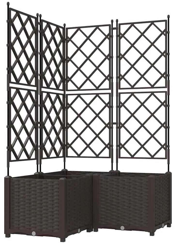 vidaXL Κηποτινάκι με Τρέλα 3 pcs Καφέ 80 x 80 x 143 εκ. PP