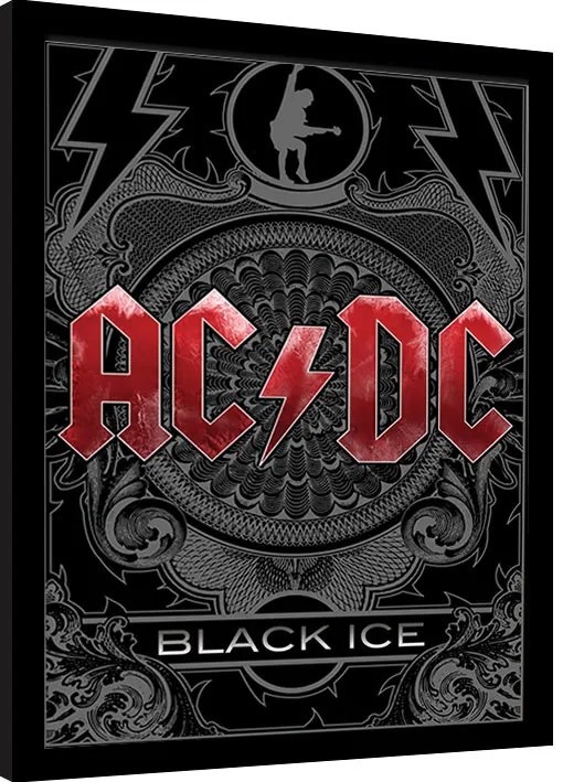 Κορνιζαρισμένη αφίσα AC/DC - Black Ice