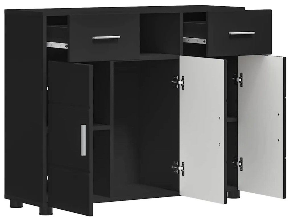 vidaXL Πλαϊνό γραφείο Μαύρο 88.5 x 30.5 x 73 εκ Επεξεργασμένο ξύλο