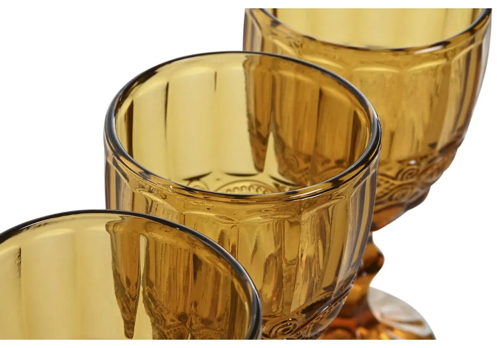 Σετ Ποτηριών Home ESPRIT Κεχριμπάρι Κρυστάλλινο 325 ml (x6)