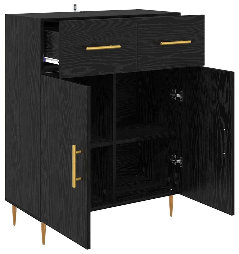 vidaXL Πλαϊνό γραφείο Μαύρη Οξυά 69,5 x 34 x 90 εκ. Επεξεργασμένο ξύλο