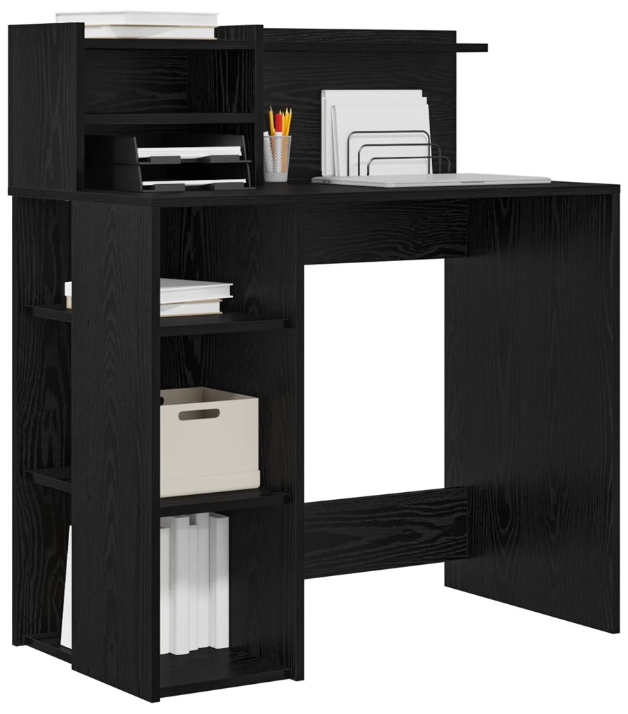 vidaXL Γραφείο Μαύρης Δρυός 90x48x101.5 εκ. Επεξεργασμένο Ξύλο