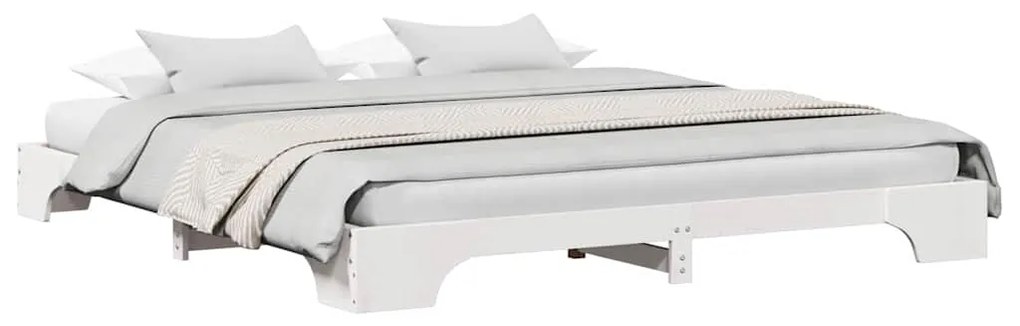 vidaXL Σκελετός Κρεβατιού Λευκό 180 x 200 cm Μασίφ ξύλο πεύκου