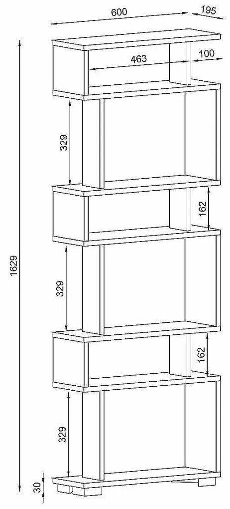 Βιβλιοθήκη ArteLibre OSMOND Cordoba Μοριοσανίδα/Μελαμίνη 60x20x157cm