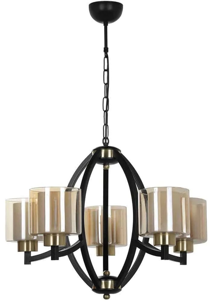 Φωτιστικό Οροφής Paul 534LUN3318 Φ60x80cm 5xE27 40W Black-Gold Opviq