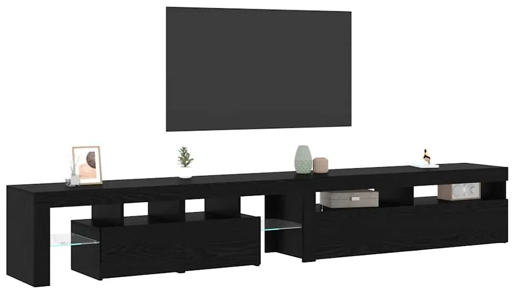vidaXL Ντουλάπες Τηλεόρασης 2 pcs Μαύρη δρυς 260 x 36.5 x 40 εκ