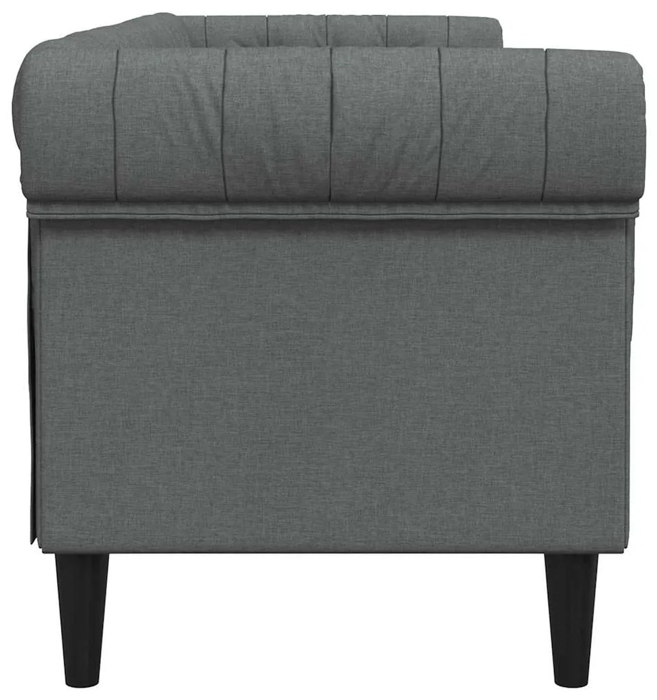 vidaXL Καναπές Chesterfield Σκούρο γκρι 201.5 x 74.5 x 74.5 εκατοστά