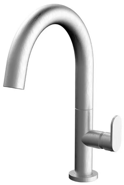 Armando Vicario Slim Inox Μπαταρία Νιπτήρος Μεσαίου Ύψους με Βαλβίδα clic-clac 500040-110