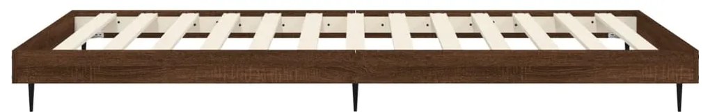 vidaXL Πλαίσιο Κρεβ. Χωρ. Στρώμα Καφέ Δρυς 90x200 εκ. Επεξ. Ξύλο