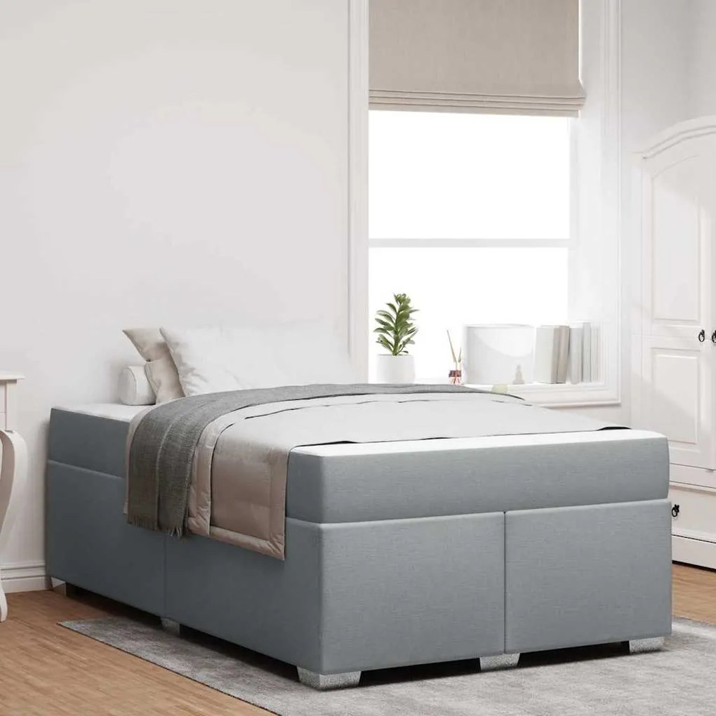 vidaXL Σκελετός Κρεβατιού Άλλο Ανοιχτό γκρι 120 x 190 cm ύφασμα