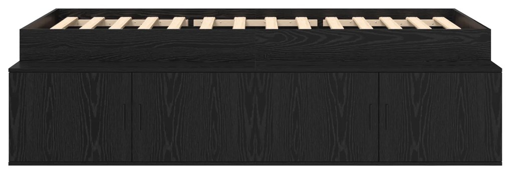 vidaXL Κρεβάτι με αποθήκευση Μαύρη δρυς 75x190 εκ