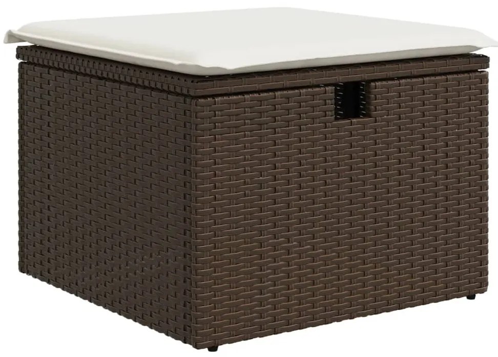 vidaXL Σαλόνι Κήπου Σετ 8 Τεμαχίων Καφέ Συνθετικό Ρατάν με Μαξιλάρια