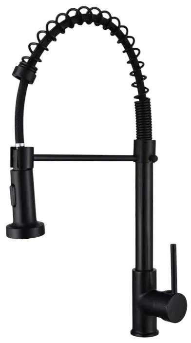 Μπαταρία βρύσης κουζίνας με επεκτεινόμενη κεφαλή - Black - 802356