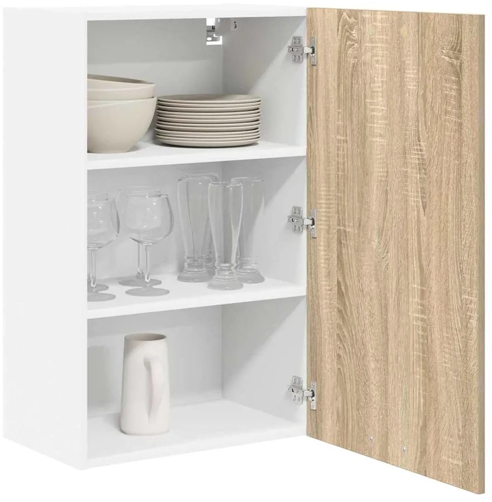vidaXL Κρεμαστό ντουλάπι Σομόνα Δρυς και Λευκό 50 x 31 x 80 εκ.