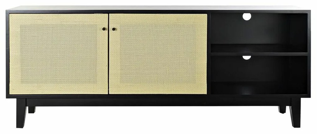 Τηλεόραση DKD Home Decor Μαύρο Έλατο ρατάν (160 x 65 x 38 cm)