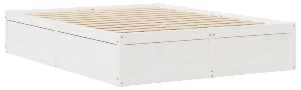 vidaXL Σκελετός Κρεβ. Χωρίς Στρώμα Λευκό 140x200 εκ Μασίφ Πεύκο
