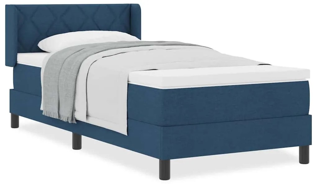 vidaXL Κρεβάτι box spring με στρώμα με στρώμα Μπλε 100 x 200 cm
