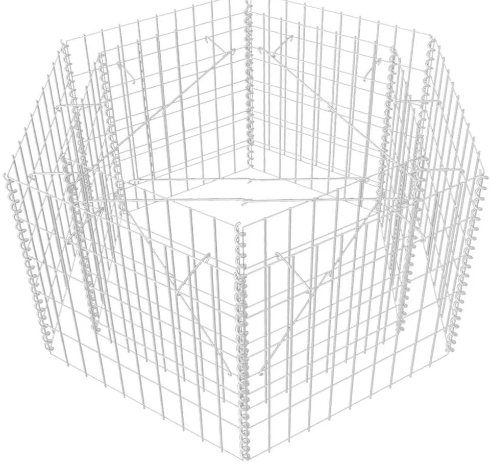 vidaXL Συρματοκιβώτιο - Γλάστρα Υπερυψωμένη Εξάγωνη 100 x 90 x 50 εκ.