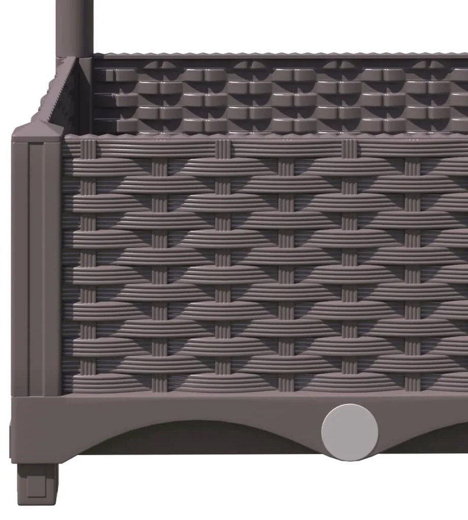 vidaXL Ζαρντινιέρα Κήπου με Καφασωτό Καφέ 120x120x121,5 εκ. από PP