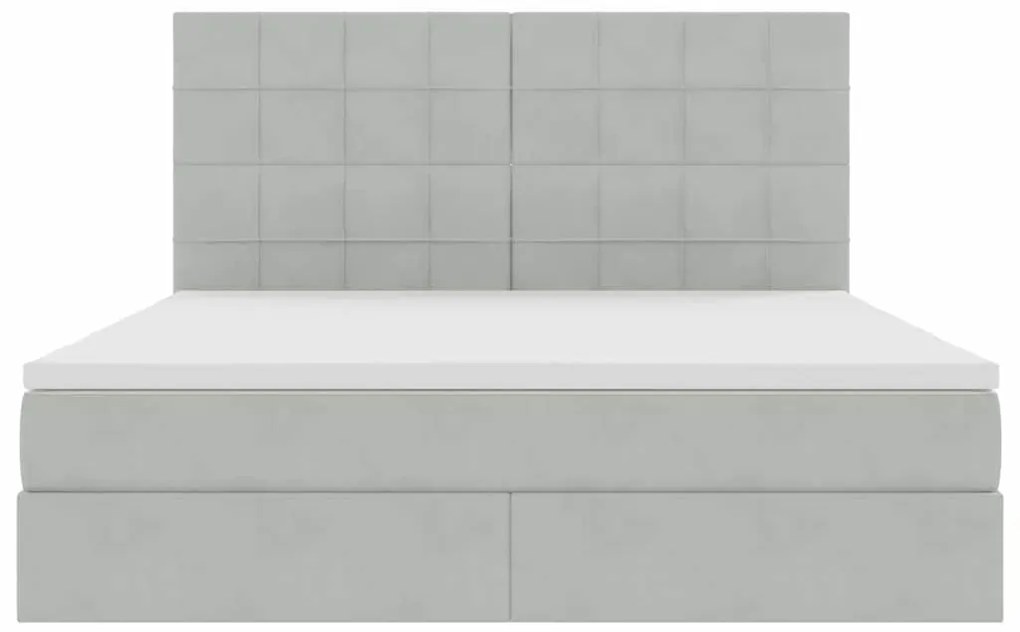 vidaXL Κρεβάτι με αποθηκευτικό χώρο και LED Ανοιχτό γκρι 180 x 200 cm