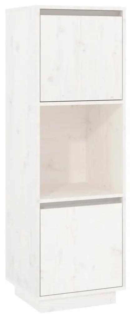Ντουλάπι Ψηλό Λευκό 38 x 35 x 117 εκ. από Μασίφ Ξύλο Πεύκου - Λευκό