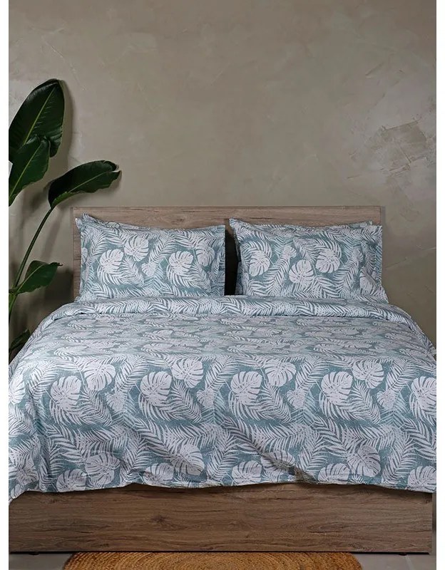 Σετ Σεντόνια Cotton Feelings 2038 Aqua Υπέρδιπλο με λάστιχο (170x205+30)