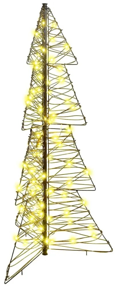 vidaXL Χριστουγεννιάτικο Δέντρο με 100 LED Θερμό λευκό 120 cm Ρατάν
