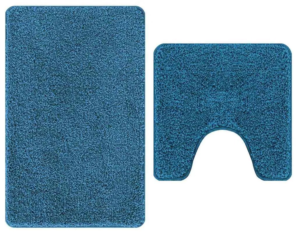 vidaXL Σετ Μάτ Μπάνιου Αντιολισθητικό 2 pcs Μπλε PP