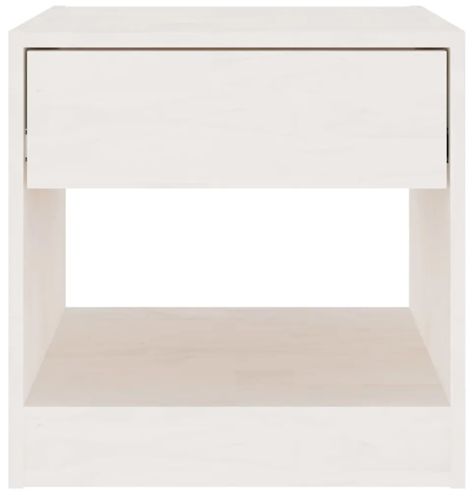 vidaXL Κομοδίνα 2 τεμ. Λευκά 40 x 31 x 40 εκ. από Μασίφ Ξύλο Πεύκου