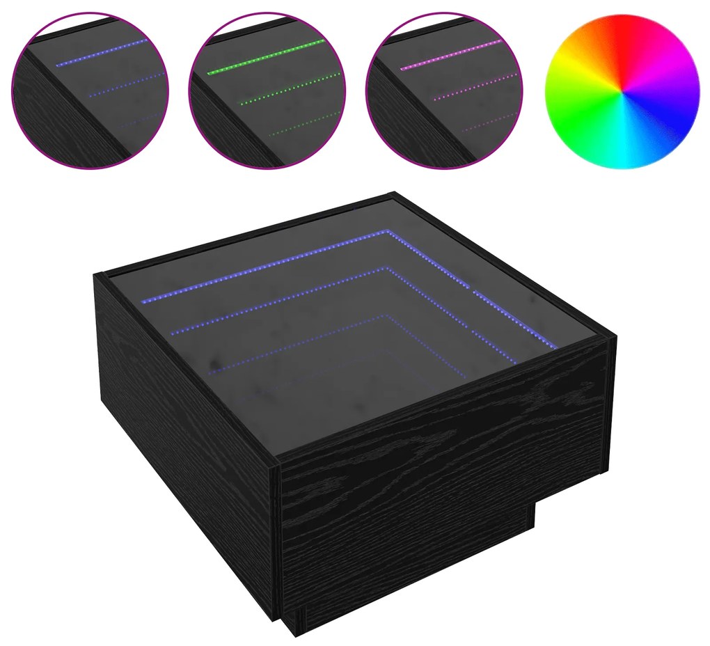 vidaXL Τραπεζάκι σαλονιού Μαύρη δρυς 50 x 50 x 30 εκ