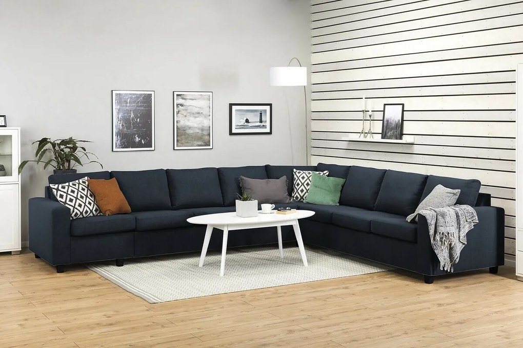Γωνιακός Καναπές Scandinavian Choice C160, Μπλε, 345x285x86cm
