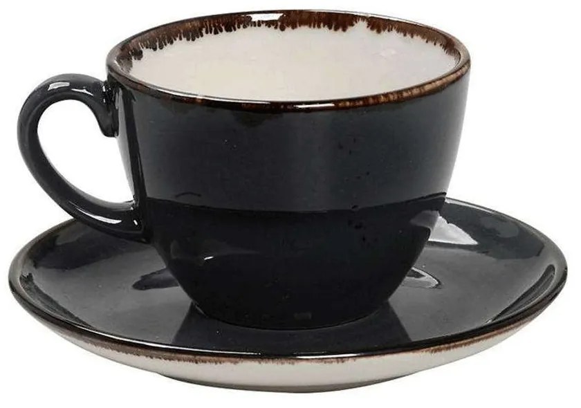 Φλυτζάνι Πορσελάνινο με Πιατάκι Terra TLG111K6 220ml Grey Espiel Porcelain