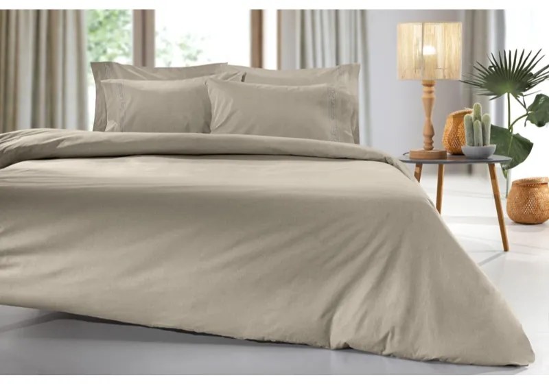 Παπλωματοθήκη Μονή &quot;Easy Iron&quot; Color Plus Taupe 165x225 - Guy Laroche