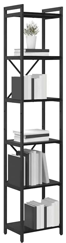 vidaXL Ράφι Βιβλίων Μαύρη Οξυά 40 x 30 x 189,5 εκ Επεξεργασμένο ξύλο