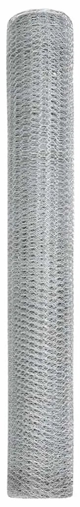 vidaXL Φράχτης Εξαγώνου Ασημί 1 x 50 m Γαλβανισμένος χάλυβας