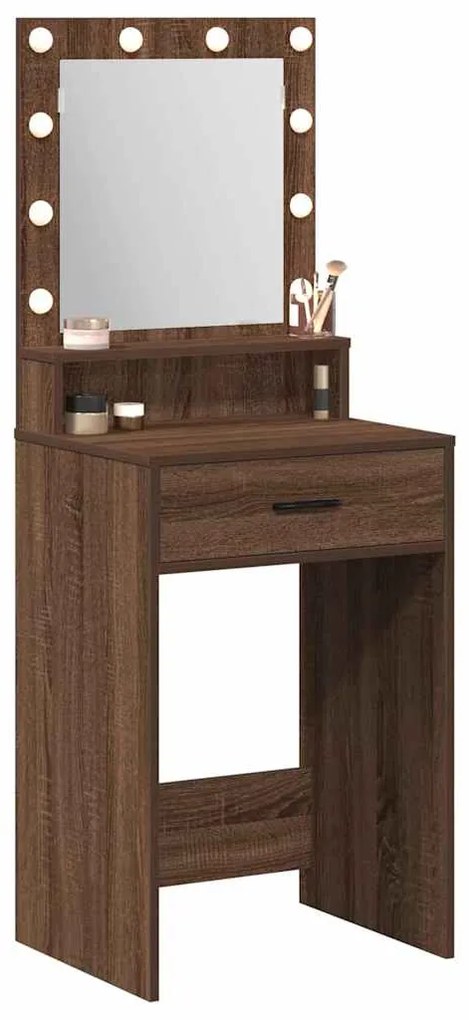vidaXL Κομοδίνο με ράφι Καφέ δρυς 50 x 41 x 135 εκ Επεξεργασμένο ξύλο