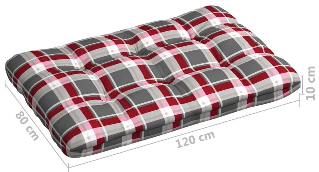 Μαξιλάρια Καναπέ Παλέτας 7 τεμ. Κόκκινα Καρό - Πολύχρωμο