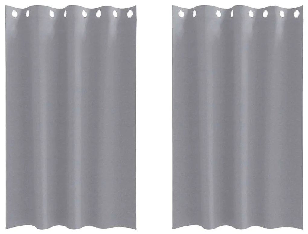 vidaXL Κουρτίνες με κουρτίνες 2 pcs Ανοιχτό γκρι Πολυεστέρας