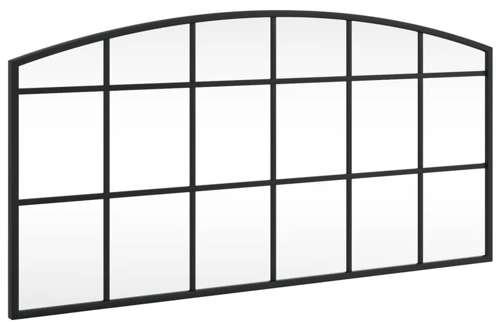 Καθρέφτης Τοίχου Αψίδα Μαύρος 80 x 40 εκ. από Σίδερο - Μαύρο