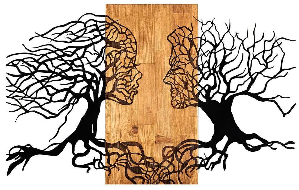 Διακοσμητικό Τοίχου 279ENZ1774 92x58cm Walnut-Black Wallity Metal,Wood