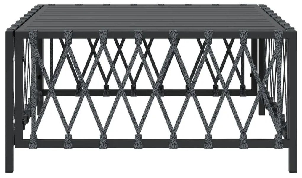 vidaXL Τραπέζι Κήπου Ανθρακί 70 x 70 x 34 εκ. από Πλεγμένο Ύφασμα